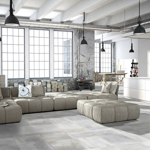 Lungarno Ceramics - Disk 24 in. x 24 in. Porcelain Tile - Grey Online Sale