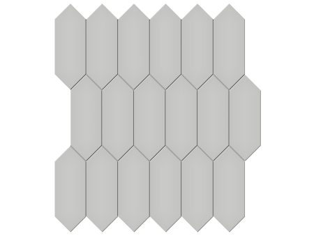 Anatolia - Soho Porcelain 2 in. x 5 in. Picket Mosaic - Loft Grey Glossy For Discount