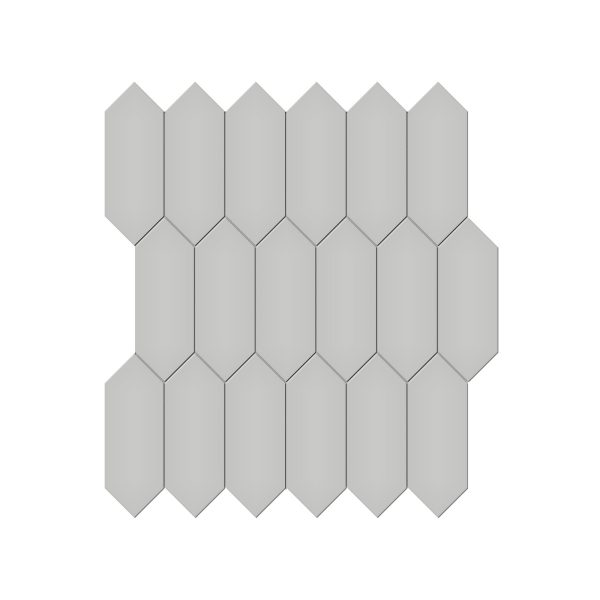 Anatolia - Soho Porcelain 2 in. x 5 in. Picket Mosaic - Loft Grey Glossy For Discount