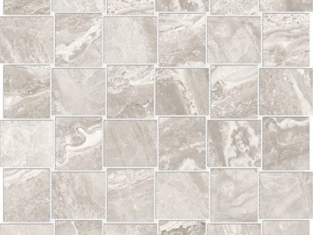 Anatolia Mayfair 2 in. x 2 in. HD Porcelain Basketweave Mosaics - Stella Argento (Matte) For Discount