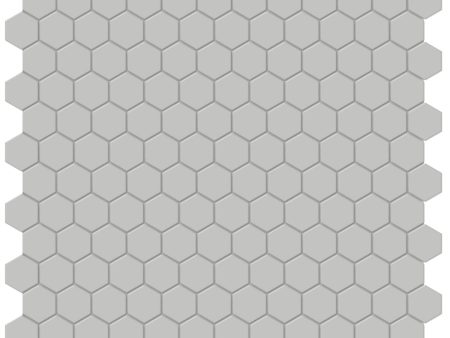 Anatolia - Soho Porcelain - 1 in. Hexagon Glazed Mosaic - Loft Grey Matte Online Hot Sale