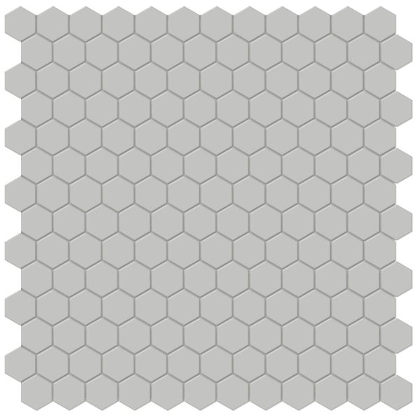 Anatolia - Soho Porcelain - 1 in. Hexagon Glazed Mosaic - Loft Grey Matte Online Hot Sale