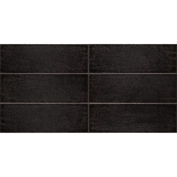 Tesoro - Maiolica 4 in. x 12 in. Ceramic Wall Tile - Nero Online Sale