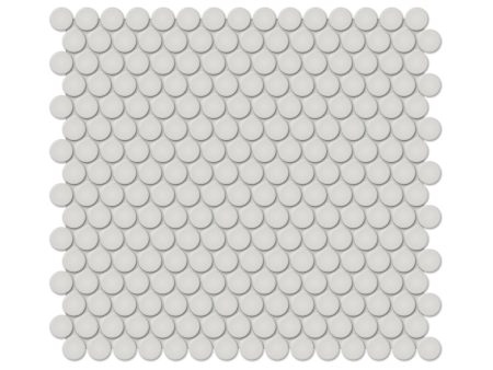 Anatolia - Soho Porcelain - 3 4 in. Penny Round Mosaic - Halo Grey Glossy Online Hot Sale