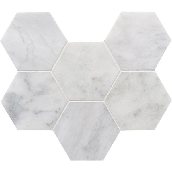 Arizona Tile - Completa Marble - Calacatta Gris Honed 4  Hex Mosaic For Sale