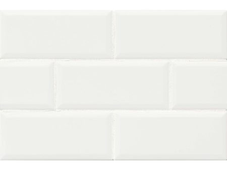 Bedrosians - Traditions 4  x 10  Beveled Ceramic Wall Tile - Ice White Fashion