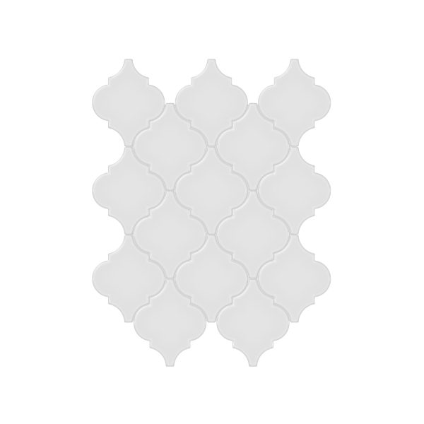 Anatolia - Soho Porcelain - Beveled Arabesque Glazed Mosaic - Gallery Grey Glossy Online now