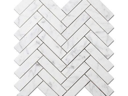 DW Tile & Stone - 1x4 Herringbone Bianco Gioia Marble Mosaic Tile - Polished Online