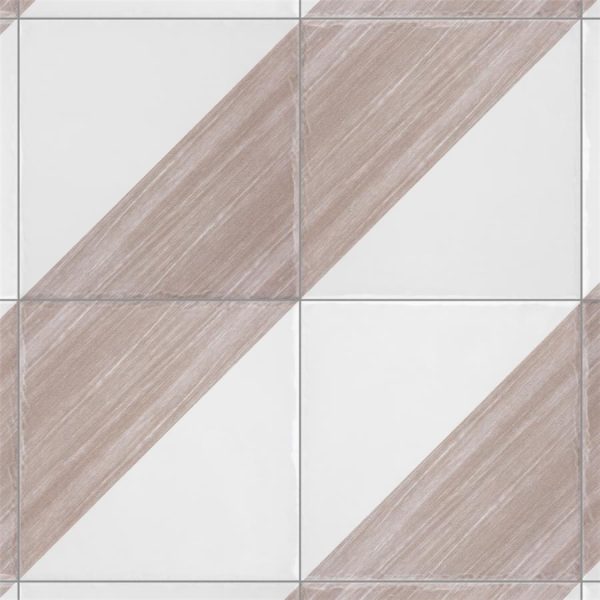 SomerTile - Triangle 6”x 6” Ceramic Wall Tile - Rustique Glossy Taupe on Sale