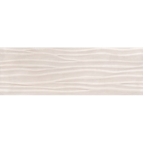 Happy Floors - Titan - 12 in. x 36 in. Rectified Ceramic Wave Wall Tile - Glossy - Ivory Sale