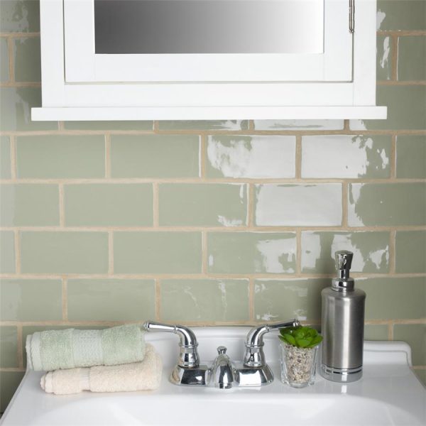 SomerTile - Chester 3  x 6  Subway Tile - Sage For Cheap