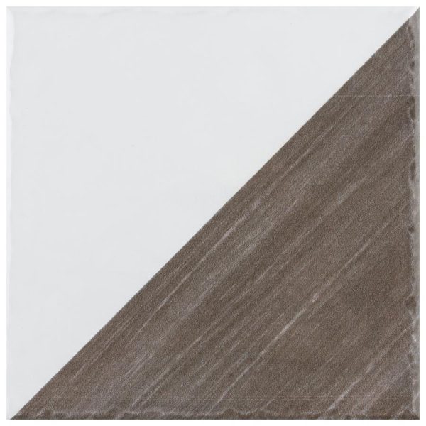 SomerTile - Triangle 6”x 6” Ceramic Wall Tile - Rustique Glossy Brown Discount