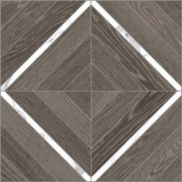 Anatolia Aspen 16 in. x 16 in. HD Porcelain Marquetry Mosaics - Sequoia with Statuario Hot on Sale