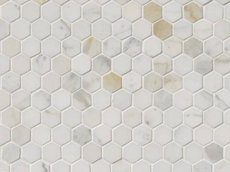 MSI - Calacatta Gold 1 in. Hexagon Marble Mosaic - Polished Sale