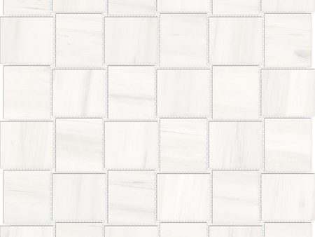 Anatolia Mayfair 2 in. x 2 in. HD Porcelain Basketweave Mosaics - Suave Bianco (Matte) Hot on Sale