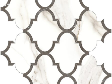 Anatolia Mayfair Arabesque HD Polished Porcelain Mosaics - Calacatta Oro Online