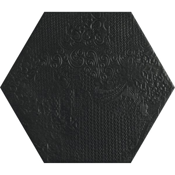 Tesoro - Milano Hex Pressed Porcelain - Black Online