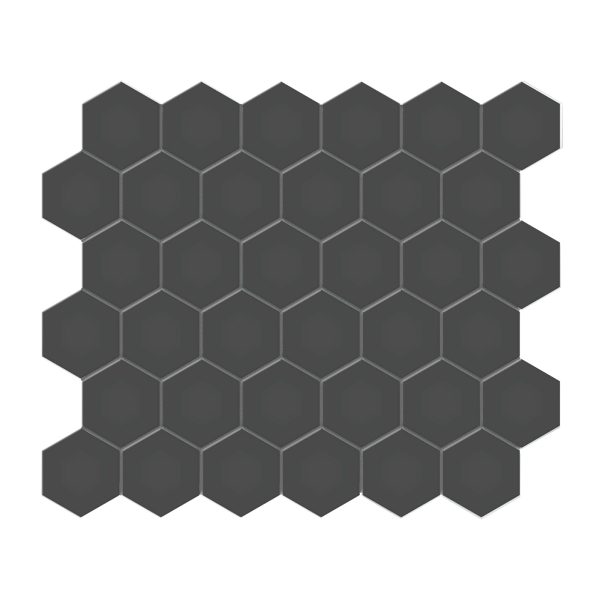 Anatolia - Soho Porcelain - 2 in. Hexagon Glazed Mosaic - Retro Black Matte Discount