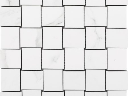 Happy Floors - Statuario 12 in. x 12 in. Basketweave Mosaic - (Matte) For Cheap