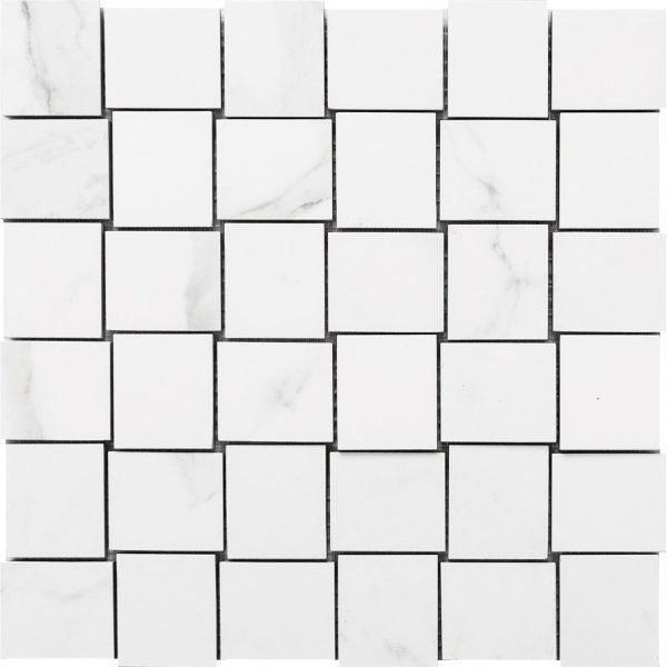 Happy Floors - Statuario 12 in. x 12 in. Basketweave Mosaic - (Matte) For Cheap