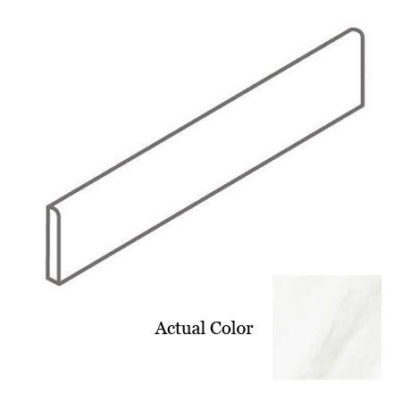 American Olean Mirasol 3 in. x 10 in. Glazed Ceramic Wall Bullnose - Bianco Carrara Glossy Online now