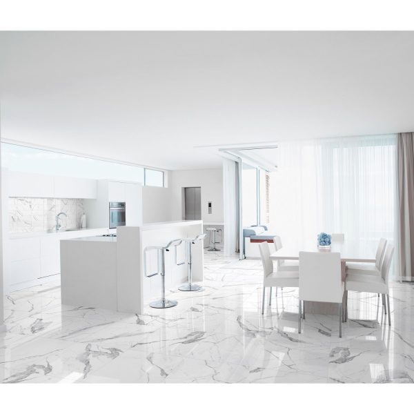 Tesoro - Mayfair 16 in. x 32 in. Porcelain Tile - Statuario Venato Polished Online now