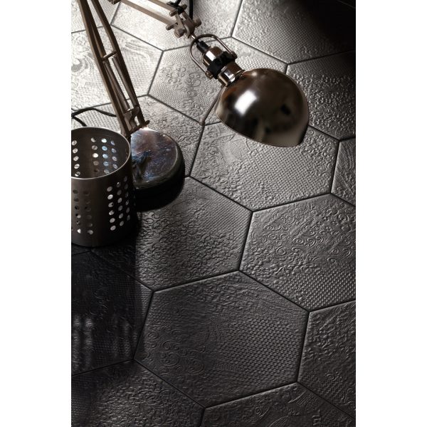 Tesoro - Milano Hex Pressed Porcelain - Black Online