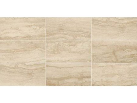 American Olean Vellagio 12 in. x 24 in. Glazed Porcelain Floor Tile - Light Noce Online Sale