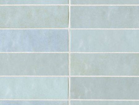 Bedrosians Tile & Stone - Cloe 2.5  x 8  Wall Tile - Baby Blue Hot on Sale