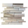 Tesoro Metropolitan Contempo - Wooden Gray Multi Finish Random Linear Mosaic Sale