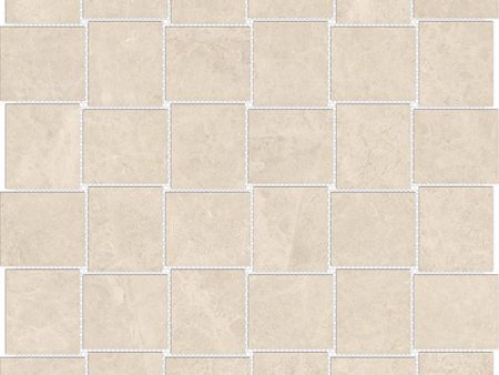 Anatolia Mayfair 2 in. x 2 in. HD Porcelain Basketweave Mosaics - Allure Ivory (Polished) Online now