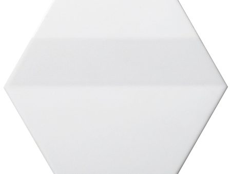 Emser Tile - Code 6 in. x 7 in. Hexagon 3D Tile - Code White Supply