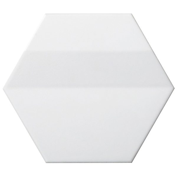 Emser Tile - Code 6 in. x 7 in. Hexagon 3D Tile - Code White Supply