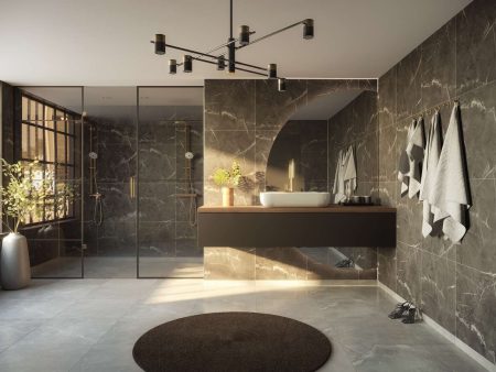 Black Marble 24  x 24  Tile Shower Standard Kit - K2272-M6060 Fashion