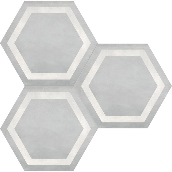 Anatolia - Form HD 7 in. x 8 in. Hexagon Frame Porcelain Tile - Ice Online Sale