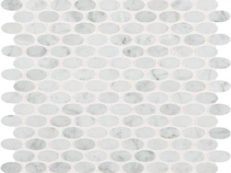 Daltile - Carrara White Oval Mosaic - Polished Online