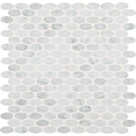 Daltile - Carrara White Oval Mosaic - Polished Online