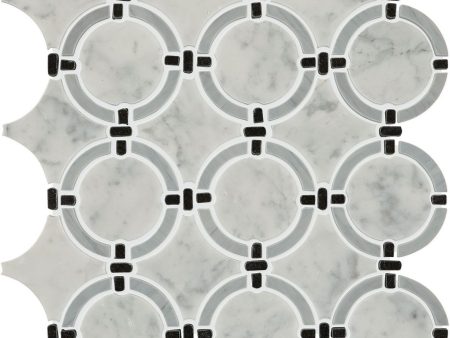 Daltile - Raine Linked Ring Marble Mosaic - DA38 Cirrus Storm Cheap