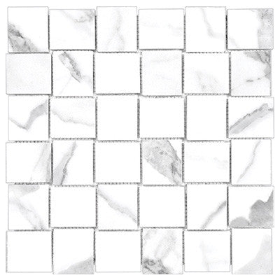 Anatolia Mayfair 2 in. x 2 in. HD Porcelain Basketweave Mosaics - Statuario Venato (Polished) Fashion