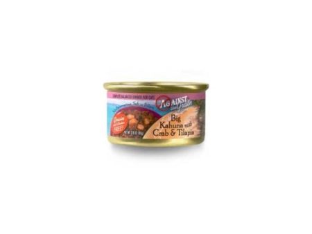 Against The Grain Big Kahuna With Crab & Tilapia Dinner For Cats 2.8 Oz (Case of 24) by Evangers Against the Grain For Cheap