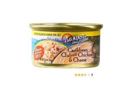 Against The Grain Caribbean Club With Chicken & Cheese Dinner For Cats 2.8 Oz (Case of 24) by Evangers Against the Grain For Cheap