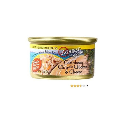 Against The Grain Caribbean Club With Chicken & Cheese Dinner For Cats 2.8 Oz (Case of 24) by Evangers Against the Grain For Cheap