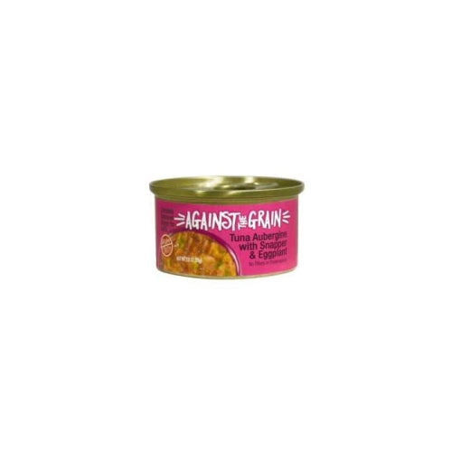 Against The Grain Tuna Aubergine With Snapper & Eggplant Dinner For Cats 2.8 Oz (Case of 24) by Evangers Against the Grain For Sale